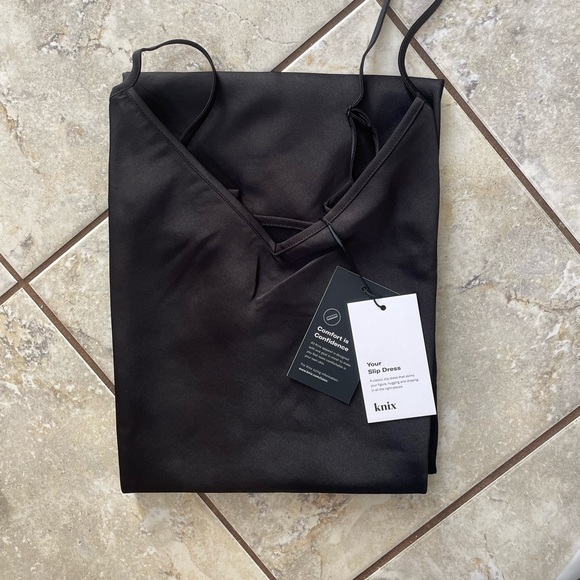 KNIX - Black Satin Slip Dress - New With Tags - NWT - Sexy Black Dress - Picture 6 of 6
